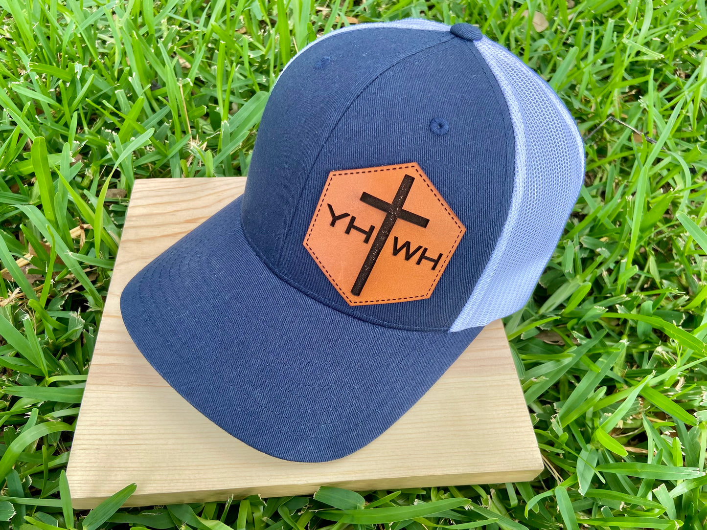 YHWH Leather Patch Hat