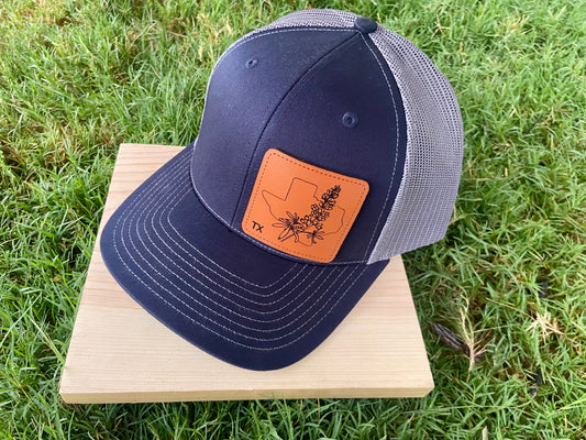 Bluebonnet Texas Leather Patch Hat